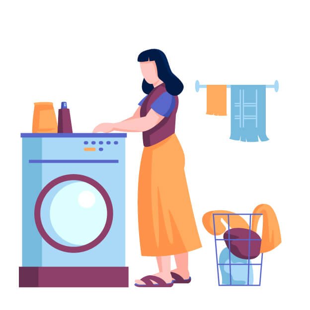 洗濯をしている女性
